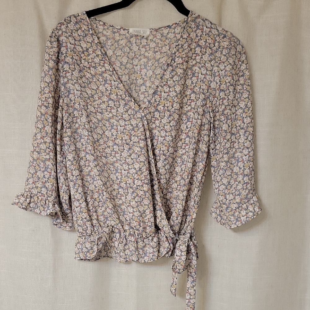 Sienna Sky Floral Wrap Blouse